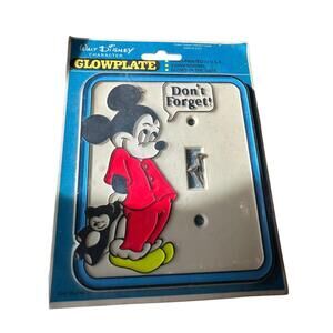 Vintage Walt Disney Character Glowplate Mickey Mouse 3D Glow-In-The-Dark